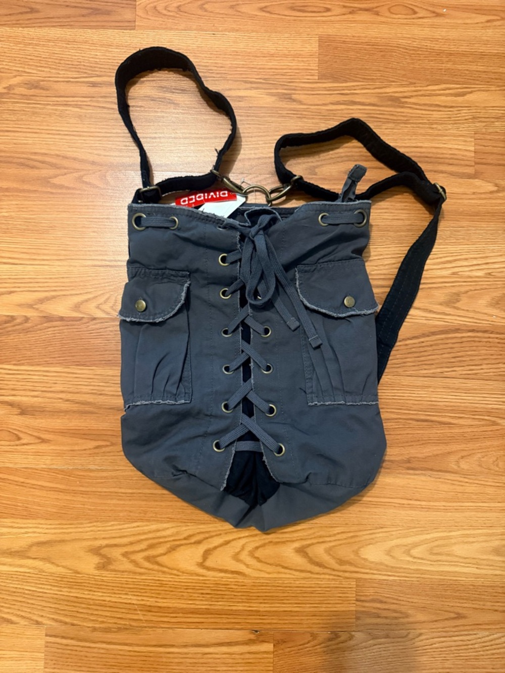 H&M Gray Canvas Corset backpack